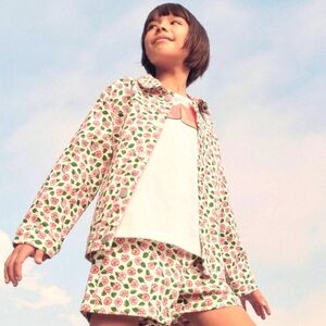 NWOT KENZO KIDS Floral Denim Button Down Jacket In Ivory Sz 10A/ 138 Org $319